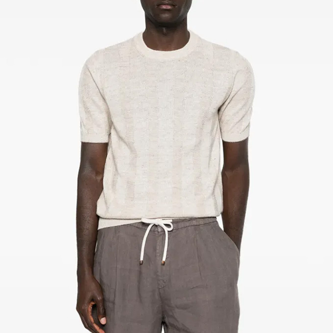 brunello cucinelli rib jacquard crew-neck t-shirt